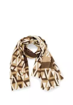 Шарф MAZE с геометрическим узором HARPA, цвет Beige Brown One Size