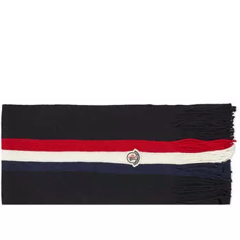 Шарф Moncler Tricolour Logo, черный