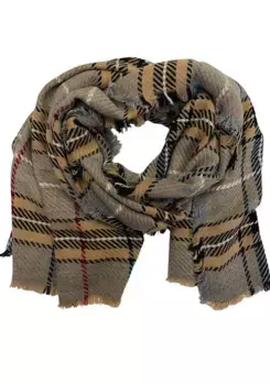 Шарф MONTI, бахрома по всему периметру, серый