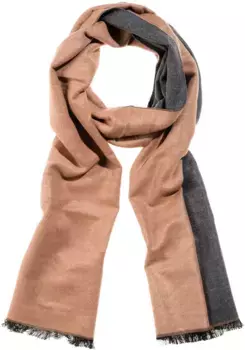 Шарф MONTI, двухцветный, с бахромой, цвет Camel-Grey