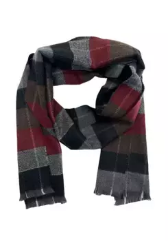 Шарф MONTI, клетчатый дизайн, бордовый