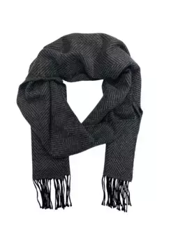 Шарф MONTI, узор "елочка", черный