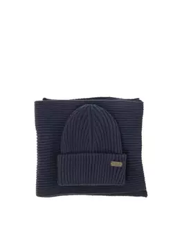 Шарф мужской Barbour и шапка, синий