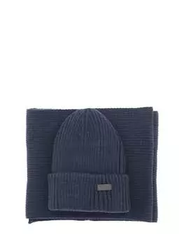 Шарф мужской Barbour с принтом, синий