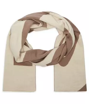 Шарф мужской Boss Green шерстяной, бежевый