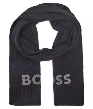 Шарф мужской Boss с добавлением шерсти и кашемира, черный