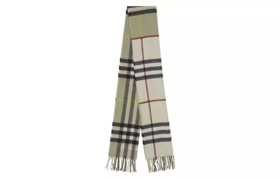 Шарф мужской Burberry Contrast Check, зеленый / серо-черный