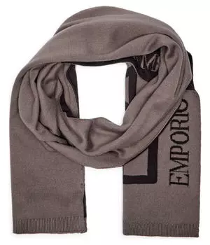 Шарф мужской Ea7 с логотипом бренда, серый