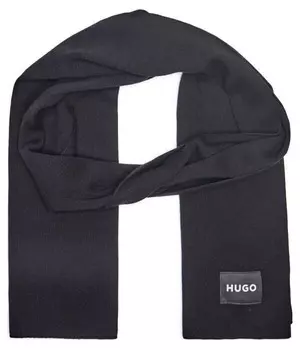 Шарф мужской Hugo хлопковый, черный