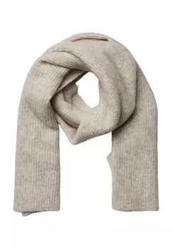 Шарф, наполнитель кашемира, вязаный, женский PIECES, цвет Whitecap Gray