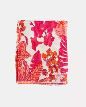 Шарф Oceans Diary из вискозы с цветочным принтом Abbacino, фуксия