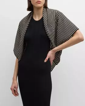 Шарф-одеяло из хлопка и шелка с монограммой Toteme, цвет Black