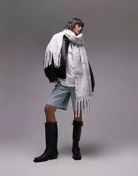 Шарф-одеяло Sydney в серую крапинку Topshop