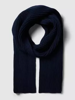 Шарф однотонного дизайна из смеси натуральной шерсти Roy Robson, темно-синий