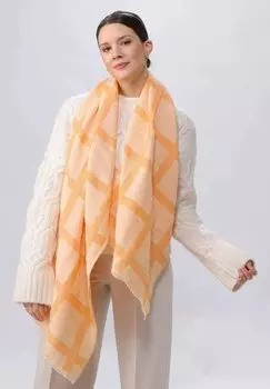Шарф Палантин в клетку XL FRAAS, персиковый