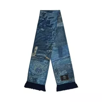 Шарф Paris Saint-Germain x EDIFICE Japan Boro Printed Scarf, темно-синий