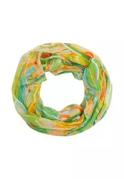 Шарф-петля Герда Легкий, мягкий и тонкий шарф, круглый шарф Seasons of April, оранжево-зеленый