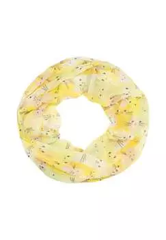 Шарф-Петля Молли-петля с рисунком кошки – легкая мягкая и воздушная Seasons Of April, желтый