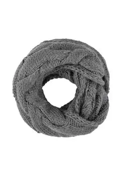 Шарф-петля вязаным узором, ок. 30 х 65 см sheego, цвет Dunkelgrau Meliert One Size