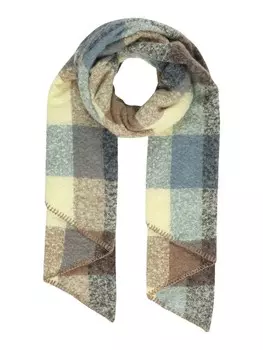 Шарф Pieces PYRON, пыльно-синий/коричневый