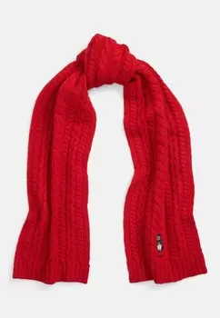 Шарф POLO BEAR CABLE KNIT WOOL BLEND SCARF Polo Ralph Lauren, красный