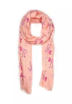 Шарф птица из чистого натурального материала Collezione alessandro, абрикосовый