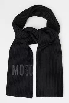 Шарф Ripsen с логотипом Moschino, черный