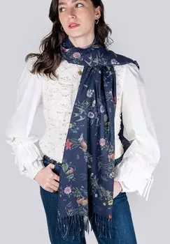 Шарф RUNNING BUNNY TOILE FRINGE FABLE ENGLAND, деним