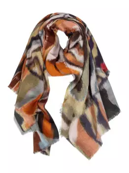 Шарф с абстрактным принтом и бахромой GAYNOR BONGARD, оранжевый