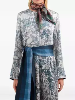 Шарф с абстрактным узором Pierre-Louis Mascia, синий