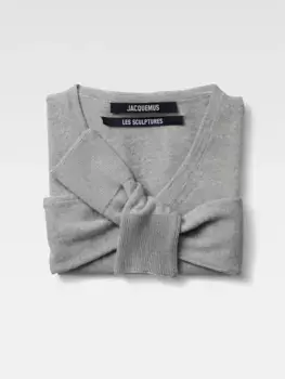 Шарф с эффектом обманки - приглашение на показ S224 Л'Эшарп Рика Jacquemus, серый