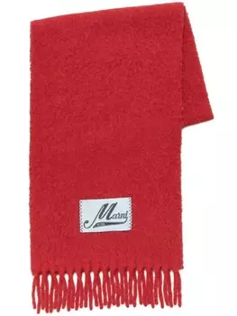 Шарф с аппликацией логотипа Marni, красный