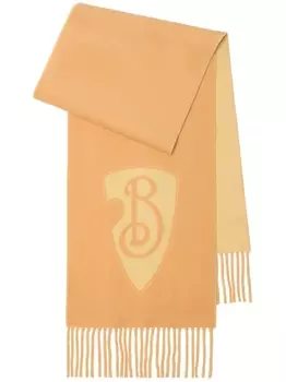 Шарф с бахромой Burberry B Shield, оранжевый