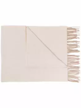 Шарф с бахромой GANNI, нейтральный