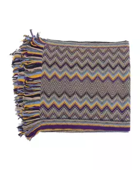 Шарф с бахромой и геометрическим узором Missoni, мультиколор