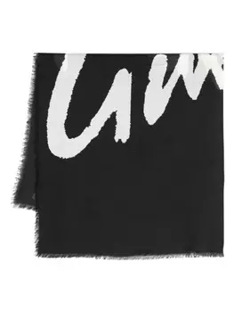 Шарф с бахромой и логотипом Givenchy, черный