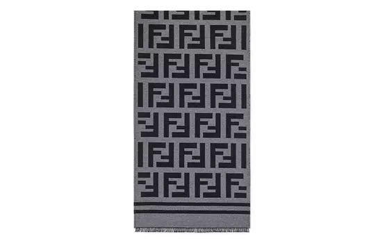 Шарф с бахромой и узором Ff FENDI