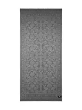 Шарф с бахромой и узором пейсли ETRO, серый