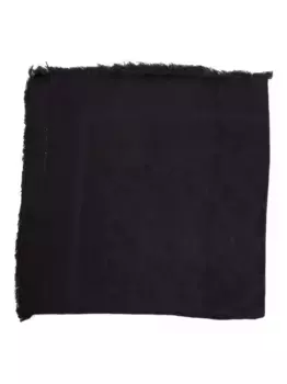 Шарф с бахромой и жаккардовым логотипом Elisabetta Franchi, черный