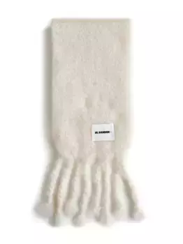 Шарф с бахромой JIL SANDER+, белый