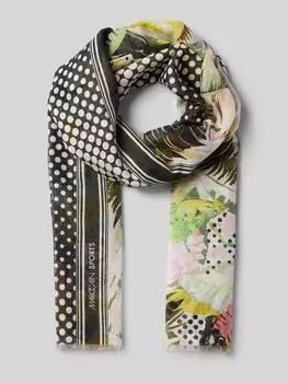 Шарф с бахромой Marc Cain, оливковый