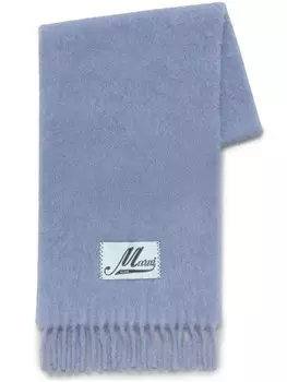 Шарф с бахромой Marni, синий