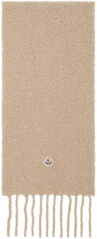 Шарф с бахромой Moncler, бежевый