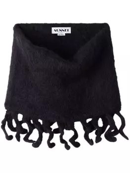 Шарф с бахромой Sunnei, черный