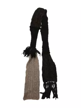 Шарф с бахромой Y's, черный