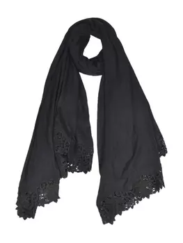 Шарф с цветочной вышивкой Ermanno Scervino, черный