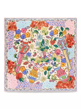 Шарф с цветочным принтом Bimba y Lola, розовый