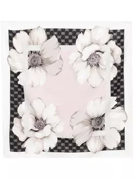 Шарф с цветочным принтом LIU JO, черный