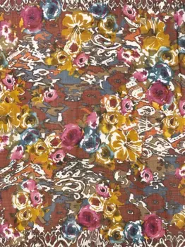 Шарф с цветочным принтом Loro Piana, коричневый