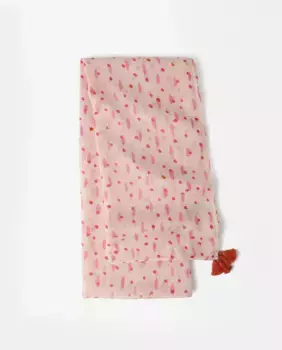 Шарф с декоративной кисточкой и принтами Parfois, розовый
